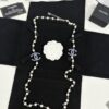 Chanel New Arrival Blue Enamel C Diamond Letter Pearl Fashion Necklace Sweater Chain
