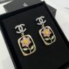 692ffd7c99f2d84055c8e910 Xiaoxiang New Rectangular Picture Frame Surrounding Flower Colorful Rhinestone Hollow Pendant Earrings
