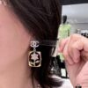 692ffd7c99f2d84055c8e911 Xiaoxiang New Rectangular Picture Frame Surrounding Flower Colorful Rhinestone Hollow Pendant Earrings