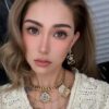 692ffd7d99f2d84055c8e912 Xiaoxiang New Rectangular Picture Frame Surrounding Flower Colorful Rhinestone Hollow Pendant Earrings