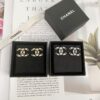 692ffd8599f2d84055c8e91d Xiaoxiang New Arrival Black Drip Oil Rhinestone Classic Earrings, Available in Gold and Silver