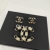 692ffd8899f2d84055c8e920 Xiaoxiang New Arrival Black Drip Oil Rhinestone Classic Earrings, Available in Gold and Silver