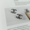 692ffd8899f2d84055c8e921 Xiaoxiang New Arrival Black Drip Oil Rhinestone Classic Earrings, Available in Gold and Silver