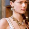 692ffd8b99f2d84055c8e925 Xiaoxiang New Arrival Golden Diamond-Quilted Round Silver Number 13 Full Diamond Hollow Pendant Large Earrings