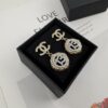 692ffd8c99f2d84055c8e927 Xiaoxiang New Arrival Golden Diamond-Quilted Round Silver Number 13 Full Diamond Hollow Pendant Large Earrings