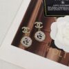 692ffd8d99f2d84055c8e928 Xiaoxiang New Arrival Golden Diamond-Quilted Round Silver Number 13 Full Diamond Hollow Pendant Large Earrings