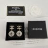 692ffd8e99f2d84055c8e92a Xiaoxiang New Arrival Golden Diamond-Quilted Round Silver Number 13 Full Diamond Hollow Pendant Large Earrings