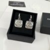 692ffd9099f2d84055c8e92b Chanel New Arrival Silver Square Diamond-Inlaid Pendant Hook Earrings