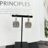 692ffd9199f2d84055c8e92d Chanel New Arrival Silver Square Diamond-Inlaid Pendant Hook Earrings