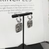 692ffd9799f2d84055c8e930 Chanel New Arrival Silver Square Diamond-Inlaid Pendant Hook Earrings