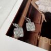 692ffd9899f2d84055c8e931 Chanel New Arrival Silver Square Diamond-Inlaid Pendant Hook Earrings