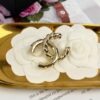 692ffda399f2d84055c8e93e Xiaoxiang New Arrival Golden Half-Braid Twisted Double C Classic Elegant Brooch