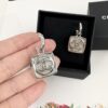692ffda999f2d84055c8e946 Chanel New Arrival Silver Square Diamond-Inlaid Pendant Hook Earrings