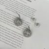 Xiaoxiang New Arrival Textured Hoop Earrings with Hook Design, Elegant and Stylish