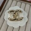 692ffdad99f2d84055c8e94b Xiaoxiang New Arrival Golden Half-Braid Twisted Double C Classic Elegant Brooch