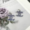 692ffdbf99f2d84055c8e95b Xiaoxiang New Arrival Nautical Style Classic Blue Enamel Inlaid Hook Earrings, Elegant Ear Clips ✨🌿
