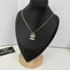 Xiaoxiang New Arrival Light Gold Bow Silver Two-Tone Fully Diamante Necklace Set