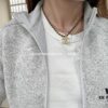 692ffdc799f2d84055c8e967 Xiaoxiang New Arrival Leather Cord Double C Rhinestone Gold Necklace