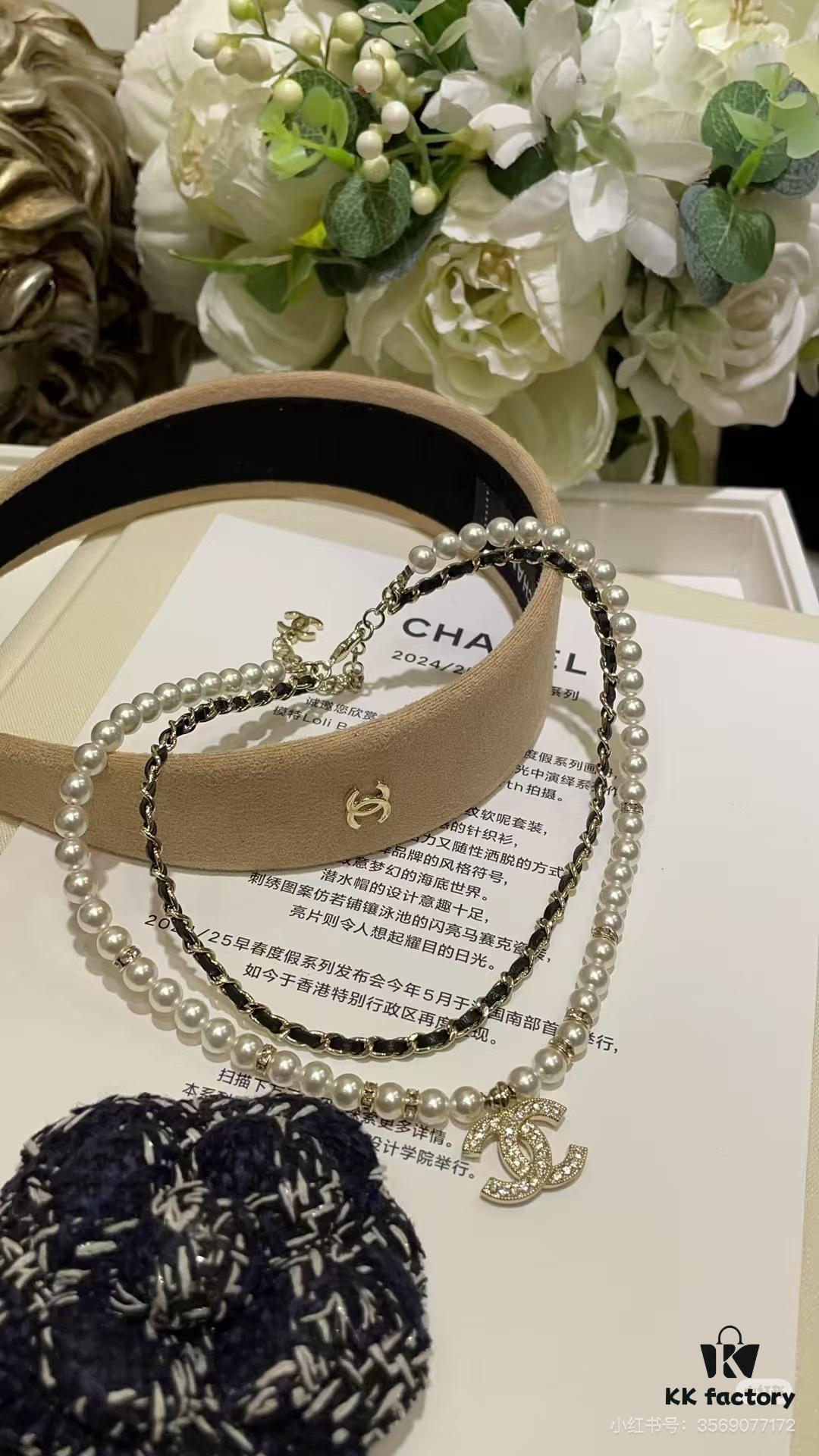 692ffdcb99f2d84055c8e96b Xiaoxiang New Double-Layer Pearl and Cubic Zirconia Necklace with Leather String
