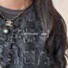 692ffdcb99f2d84055c8e96c Xiaoxiang New Arrival Leather Cord Double C Rhinestone Gold Necklace