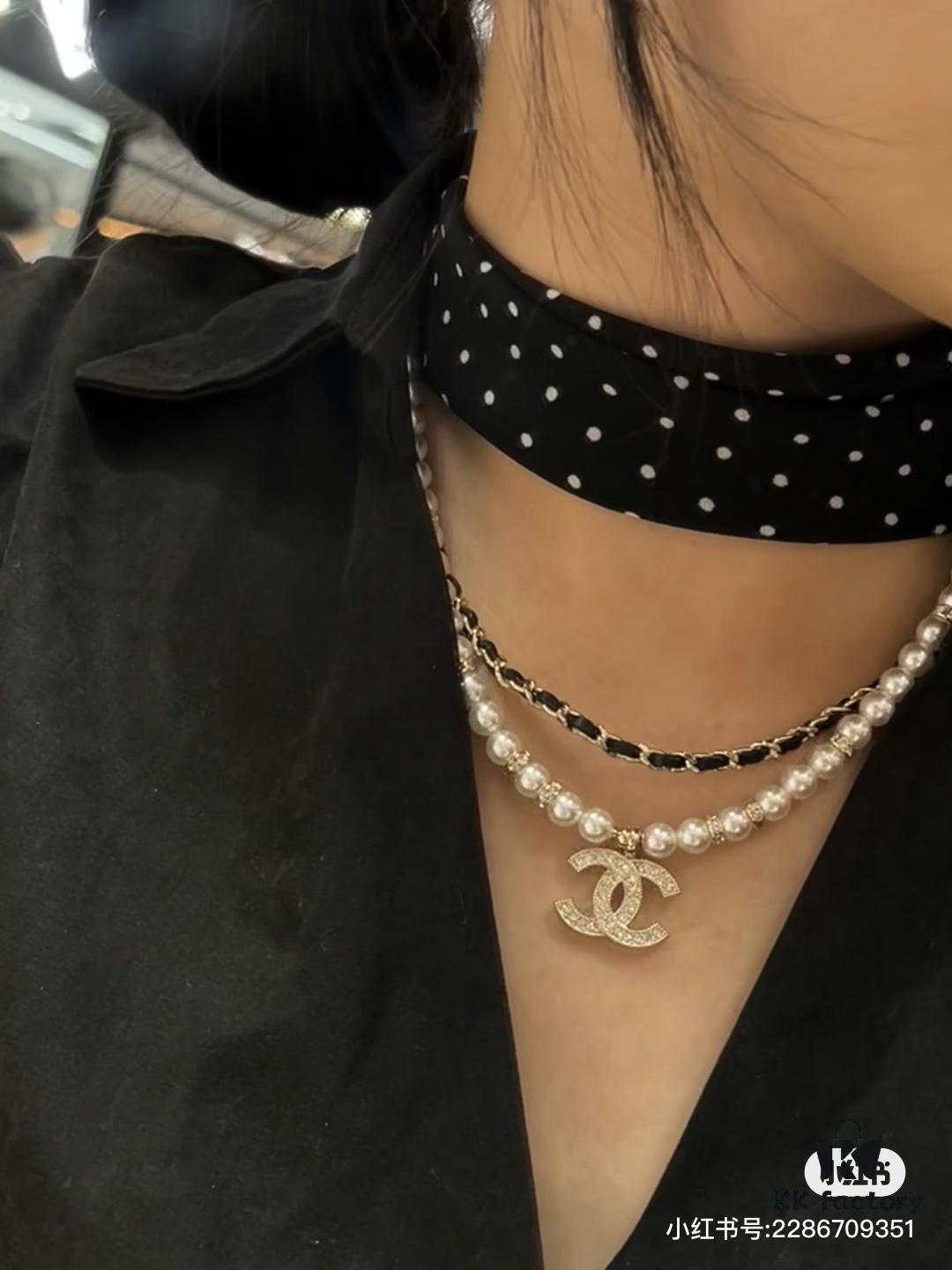 692ffdcd99f2d84055c8e970 Xiaoxiang New Double-Layer Pearl and Cubic Zirconia Necklace with Leather String