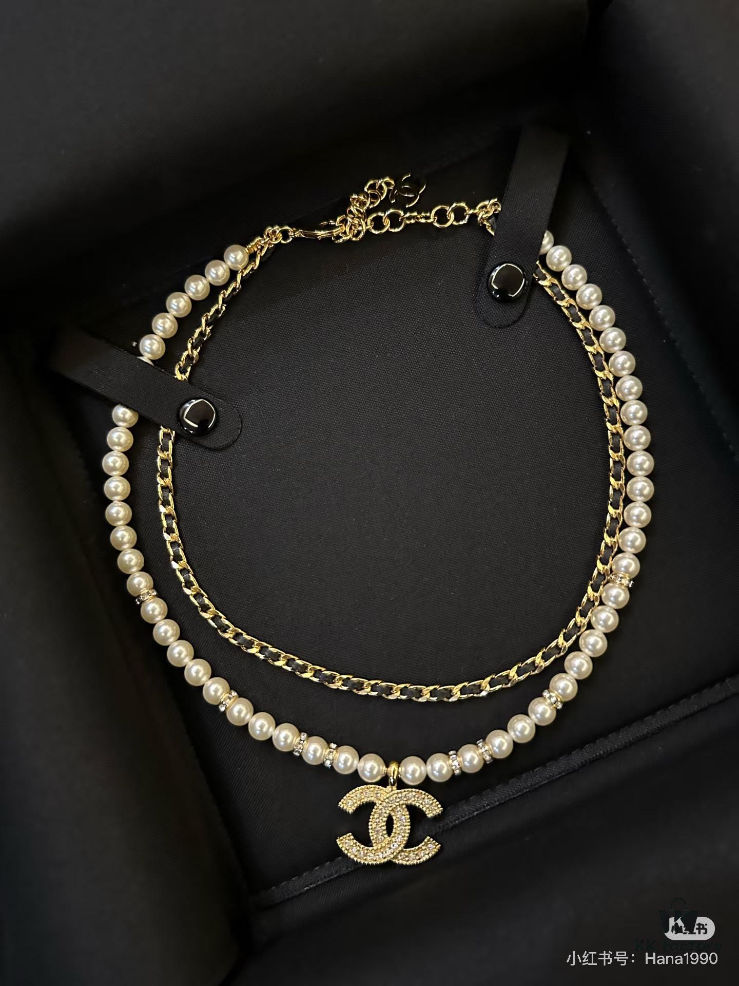 692ffdcd99f2d84055c8e971 Xiaoxiang New Double-Layer Pearl and Cubic Zirconia Necklace with Leather String