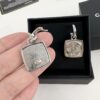 692ffdda99f2d84055c8e982 Chanel New Arrival Silver Square Diamond-Inlaid Pendant Hook Earrings