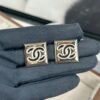 692ffddf99f2d84055c8e989 Xiaoxiang New Arrival Square Smooth Black/White Drip Edge Hollow Double C Stud Earrings (Available in Two Colors)