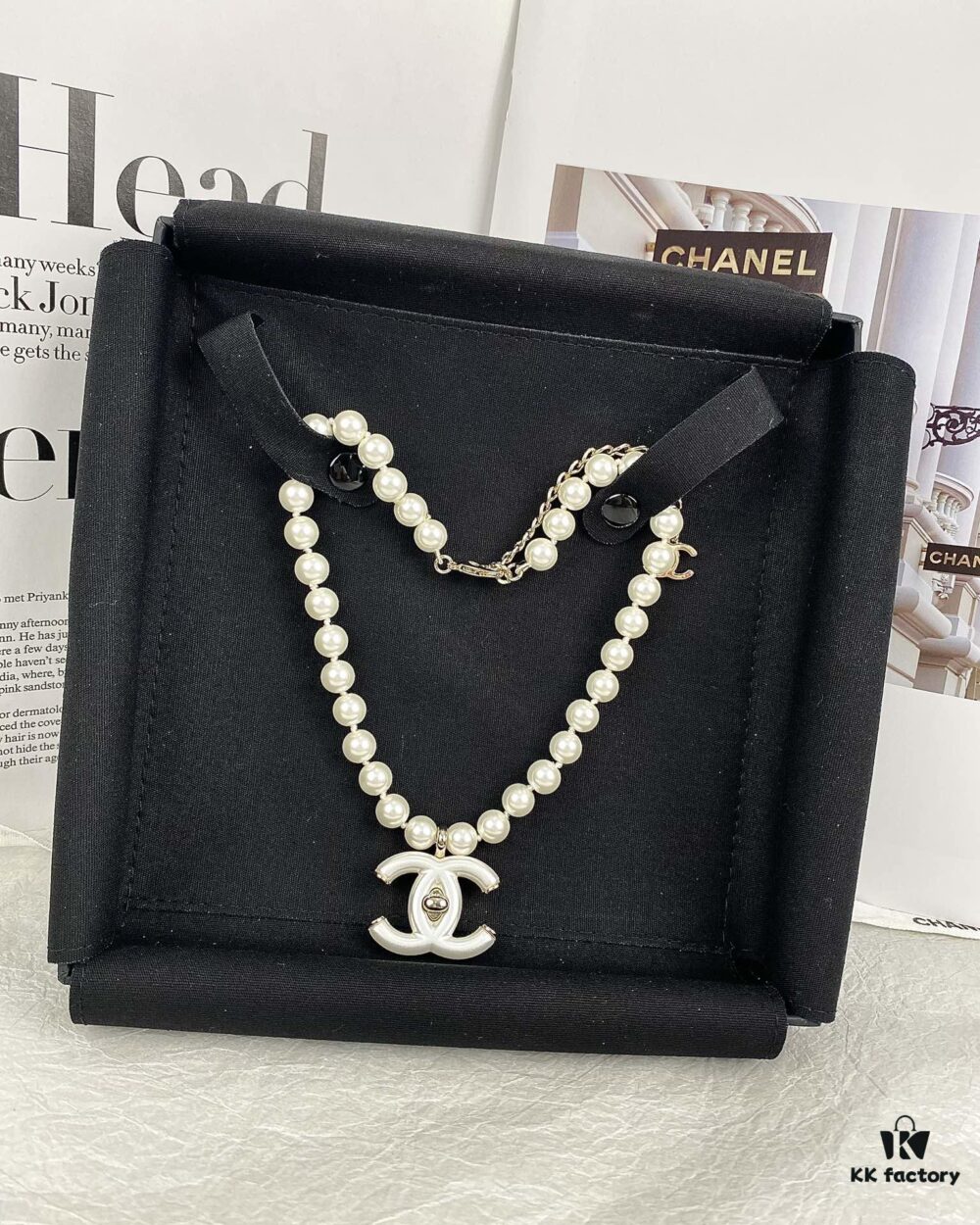 692ffde299f2d84055c8e98e New Arrival Xiaoxiang White Resin Double C Pearl Necklace ✨✨