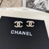 CHANE New Arrival Small Pearl Double C Diamond-Inlaid Stud Earrings