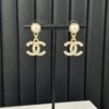 692ffdf299f2d84055c8e99f New Xiaoxiang Pearl Inlaid with Diamond Double C Pendant Earrings