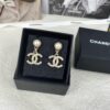 692ffdf299f2d84055c8e9a2 New Xiaoxiang Pearl Inlaid with Diamond Double C Pendant Earrings
