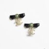 692ffdf599f2d84055c8e9a5 New Xiaoxiang Black Bow 🎀 Green Pearl Double C Diamond-Inlaid Earrings