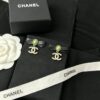 692ffdf999f2d84055c8e9aa New Xiaoxiang Black Bow 🎀 Green Pearl Double C Diamond-Inlaid Earrings