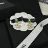 692ffdfa99f2d84055c8e9ac New Xiaoxiang Black Bow 🎀 Green Pearl Double C Diamond-Inlaid Earrings