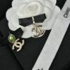 692ffdfc99f2d84055c8e9ae New Xiaoxiang Black Bow 🎀 Green Pearl Double C Diamond-Inlaid Earrings