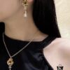 Chanel New Arrival Red Zircon-Inlaid Camellia Drop Earrings