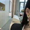 Chanel New Arrival Red Zircon-Inlaid Camellia Drop Earrings