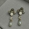 Xiaoxiang New Arrival Pink Zircon Four-Leaf Clover with Pearl Pendant Earrings