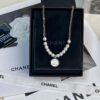 692ffe2299f2d84055c8e9d7 CHANE New Style Black and White Button Round Semi-Pearl Half Chain Necklace