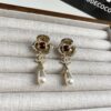 Chanel New Arrival Red Zircon-Inlaid Camellia Drop Earrings