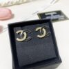 692ffe2d99f2d84055c8e9e4 Xiaoxiang New Arrival Enamel Black and Gold Two-Tone Double C Stud Earrings Minimalist ✨✨