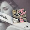 CHANE New Style Square 24S Pink Double C Heart Pearl Multi-Element Brooch