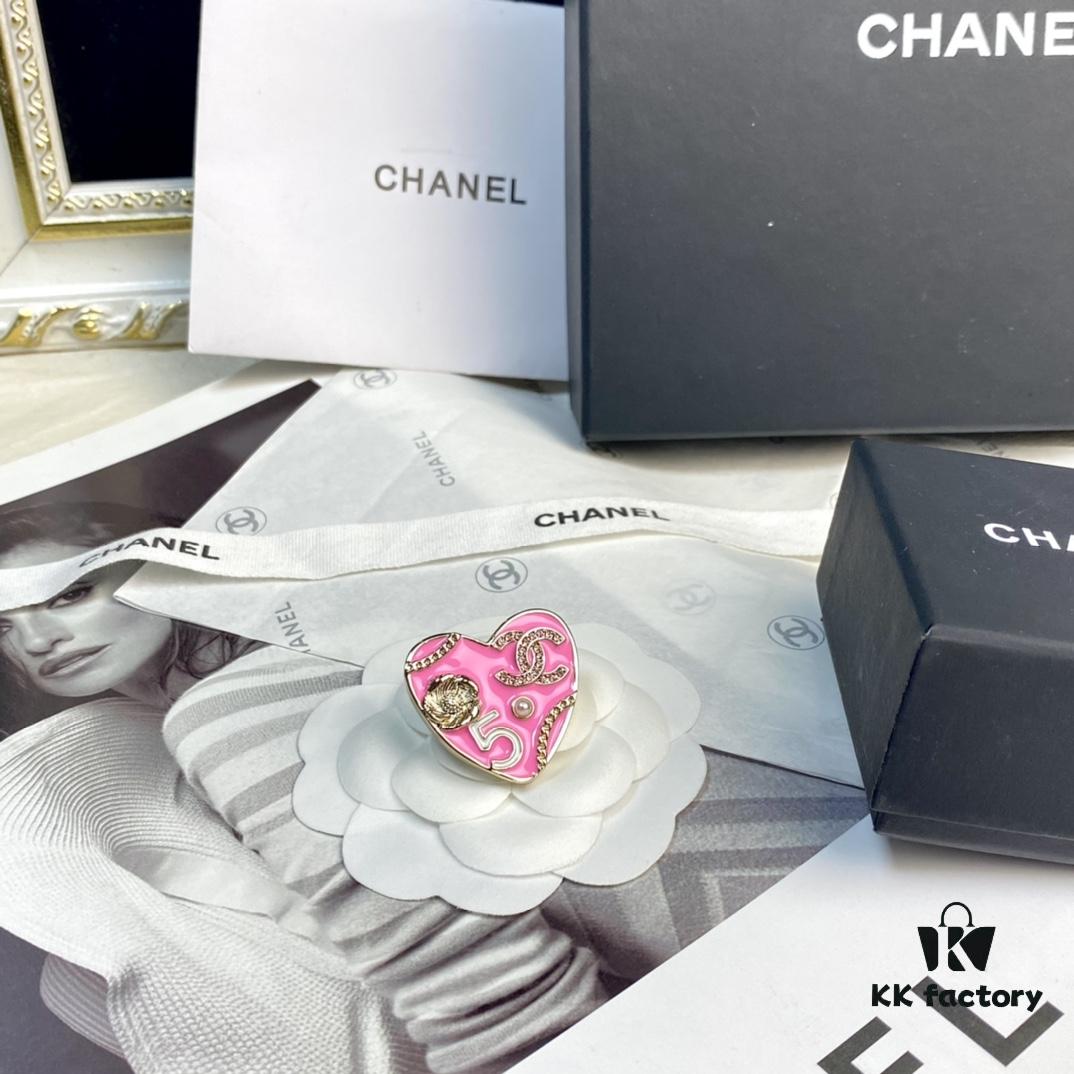 692ffe3c99f2d84055c8e9f7 CHANE New 24S Pink Camellia Pearl Heart ❤️ Brooch
