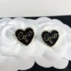 692ffe5099f2d84055c8ea0a Chanel New Arrival Black Enamel Heart Earrings