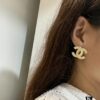 692ffe5299f2d84055c8ea0b New Xiaoxiang Rhombus Faux Diamond Brass Double C Stud Earrings