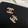 Xiaoxiang New Arrival Pink Enamel Craft Double C Stud Earrings
