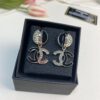 Xiaoxiang New Arrival Black Enamel Combined with Glossy C-Earrings