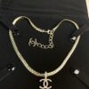 Xiaoxiang New Arrival Metal Chain Snake Bone Double C Pendant Necklace