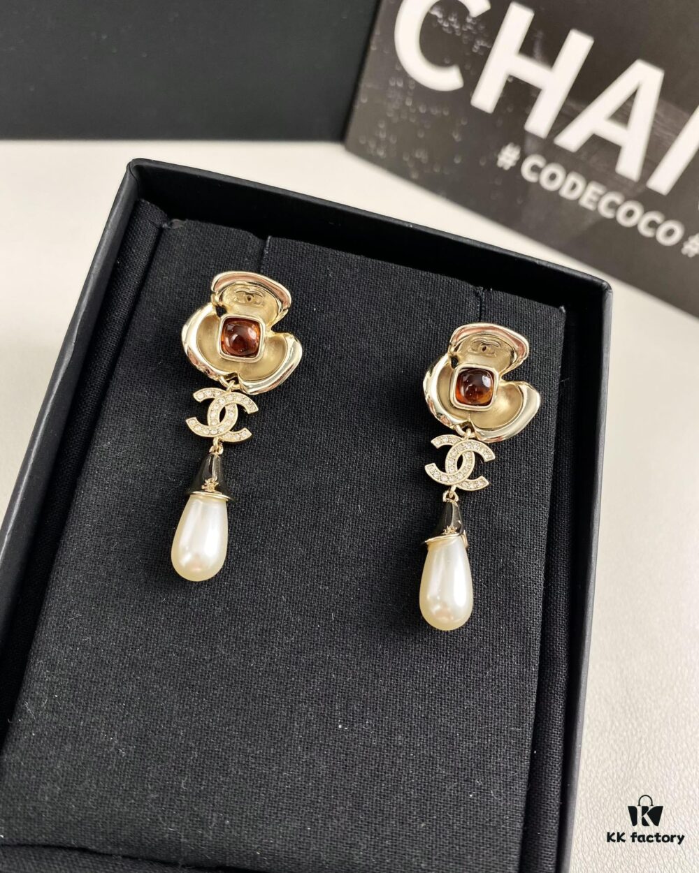 692ffe9499f2d84055c8ea42 Chanel New Arrival Red Zircon-Inlaid Camellia Drop Earrings